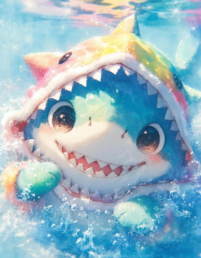 ảnh cá mập cute 3d