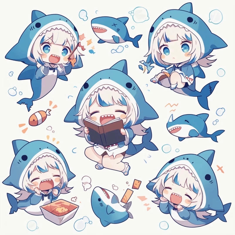 avatar cá mập cute 3d