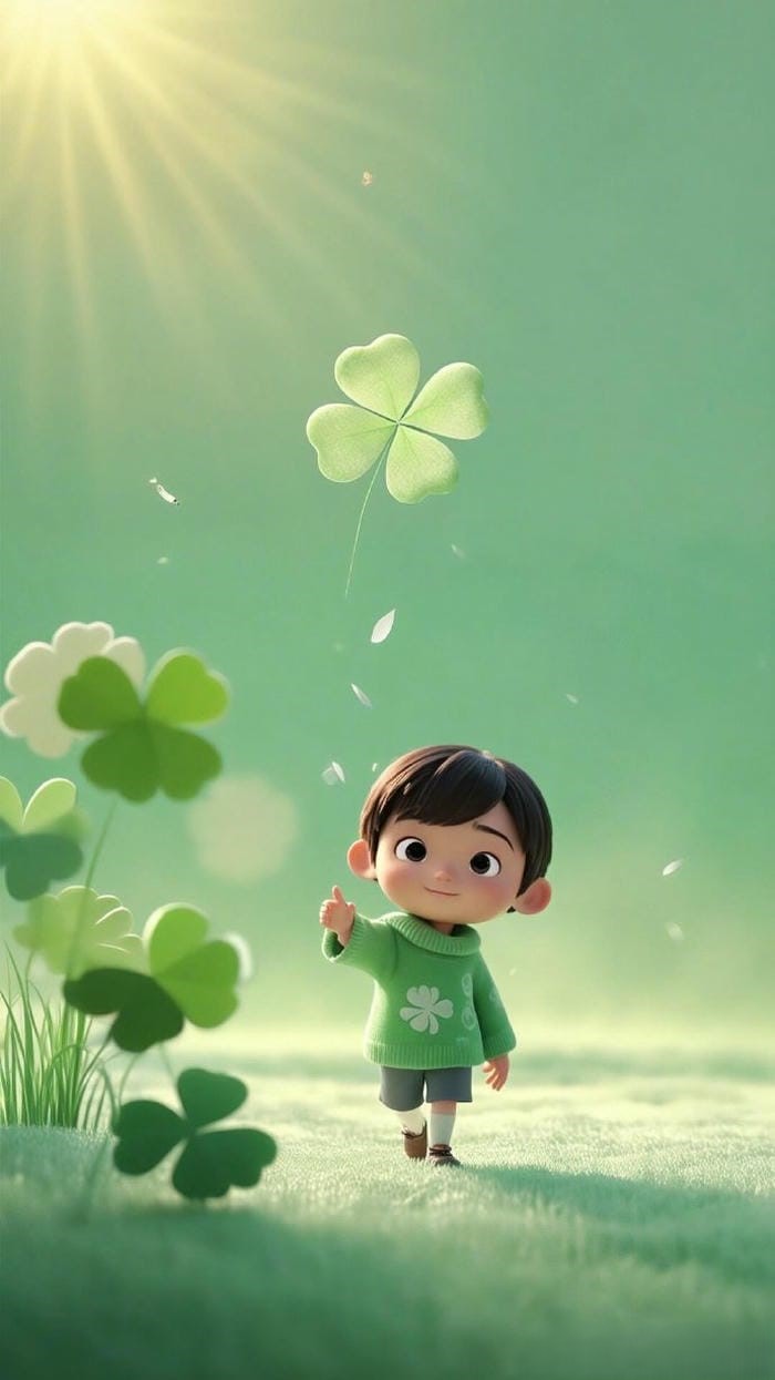 ảnh nền cậu bé may mắn