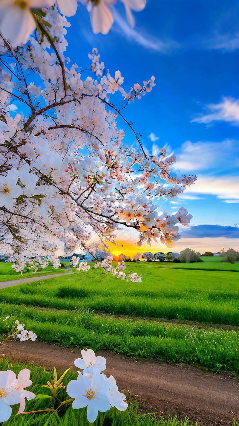 ảnh nền hoa anh đào dễ thương