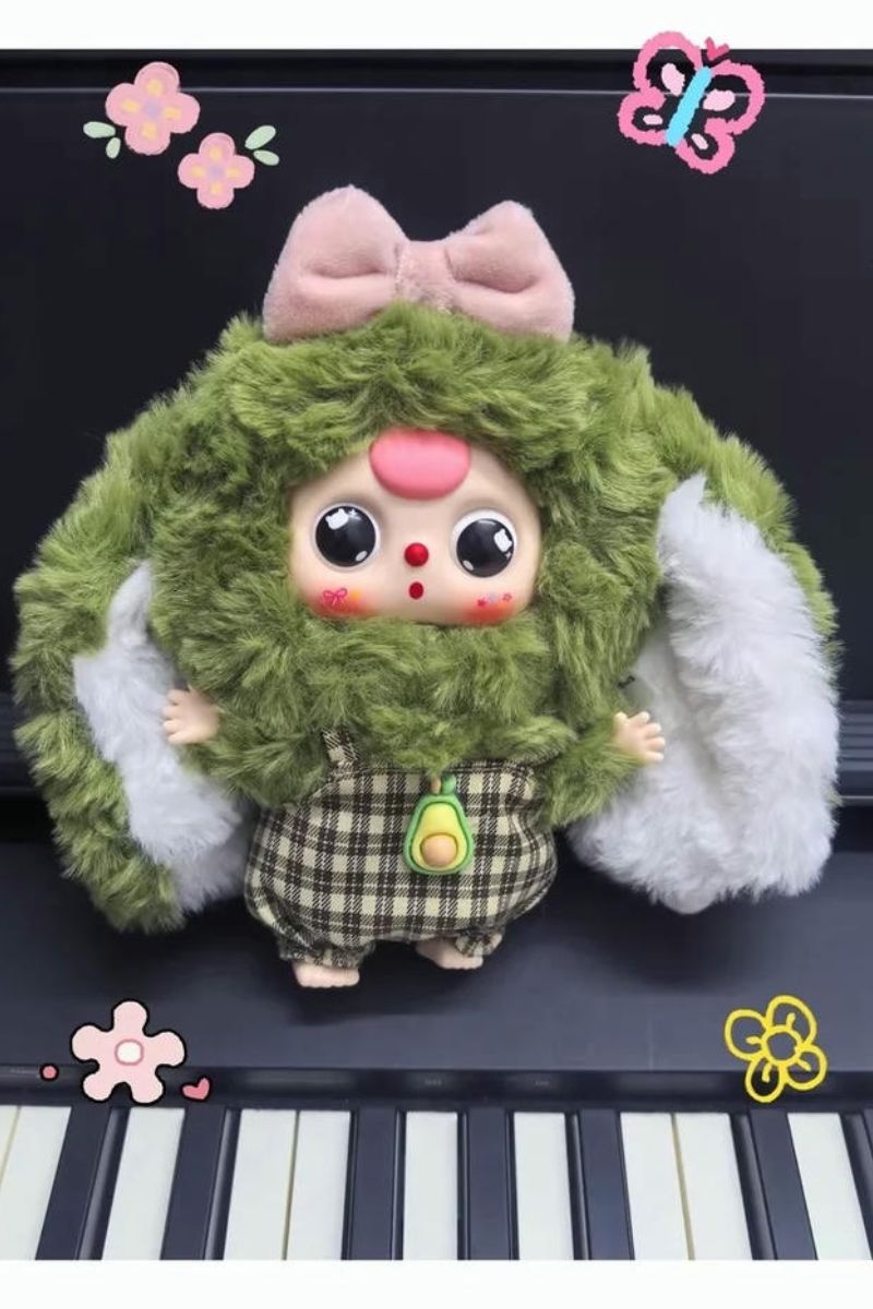 hình nền baby three lông xanh