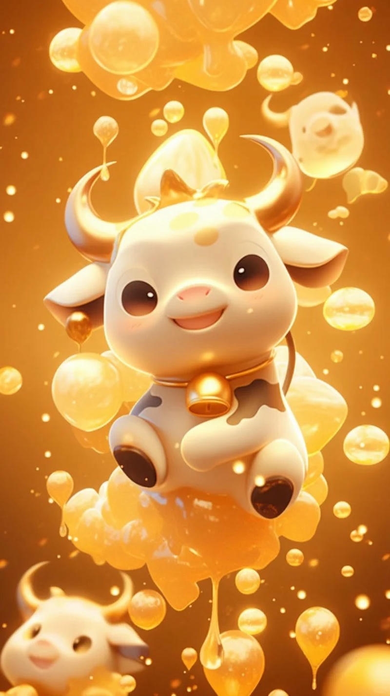 hình nền con trâu cute