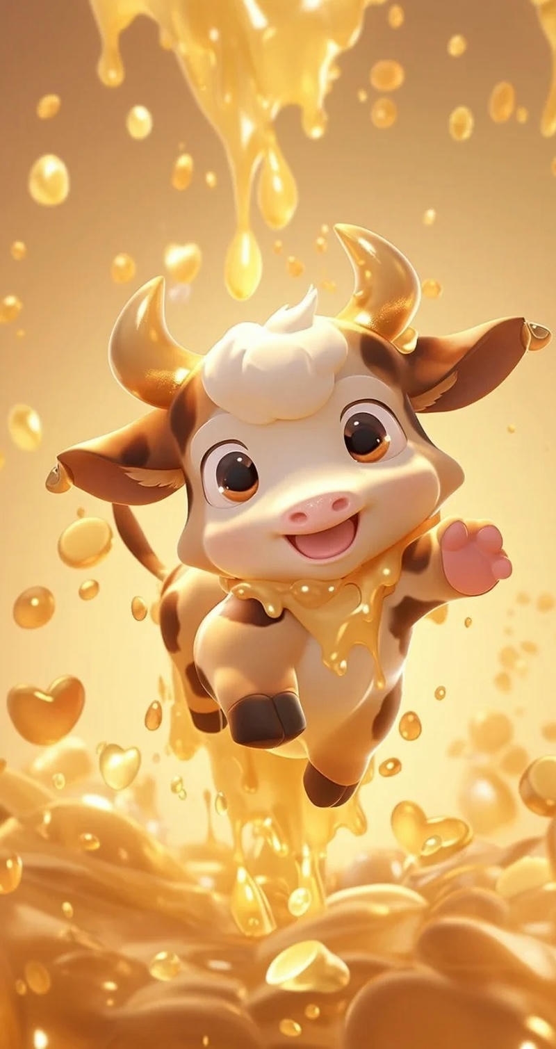 hình nền con trâu đáng yêu