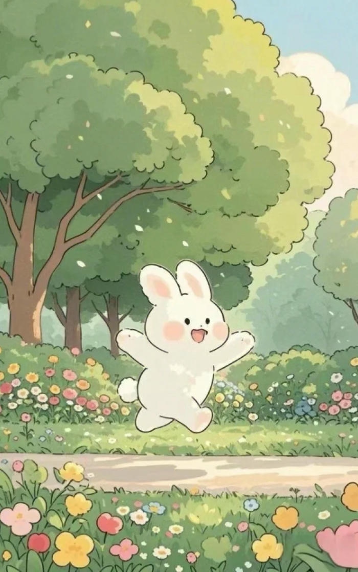 hình nền cute thỏ trắng