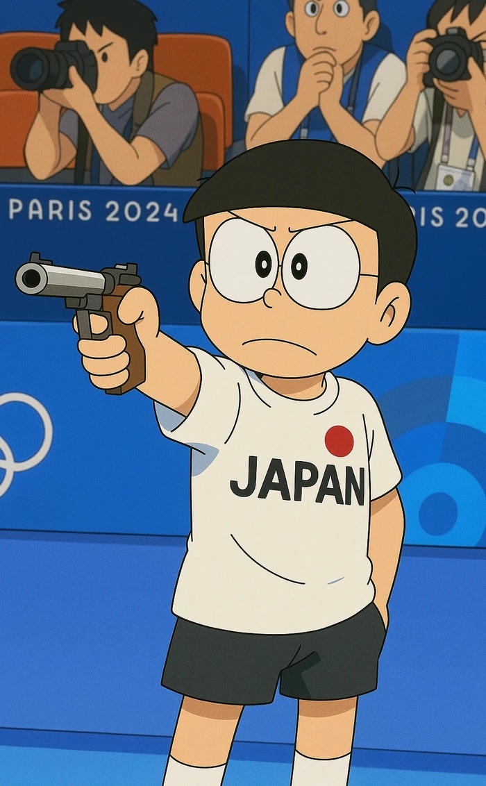 ảnh nền nobita cầm súng
