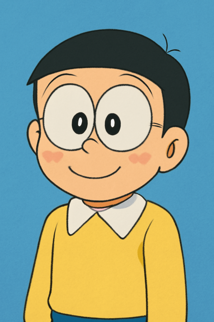 hình nền nobita mặc áo vàng